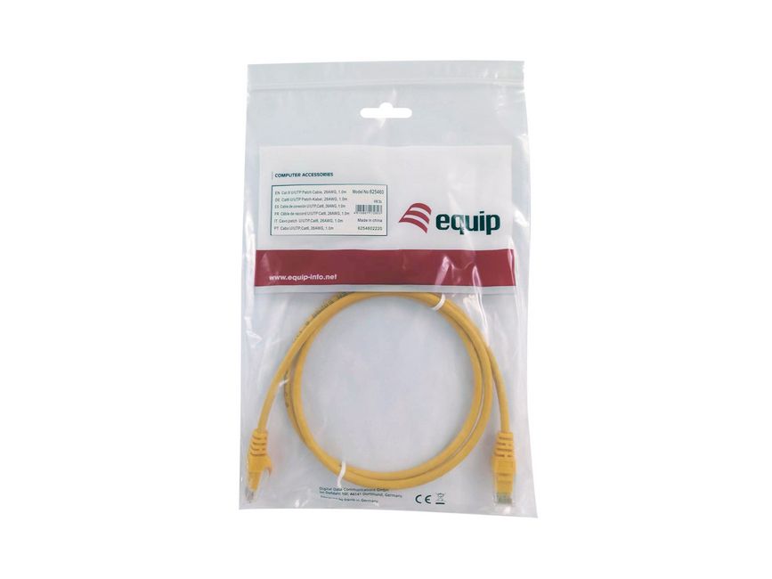 Cat6 U/UTP Patch Cable, 0.25m, Yellow