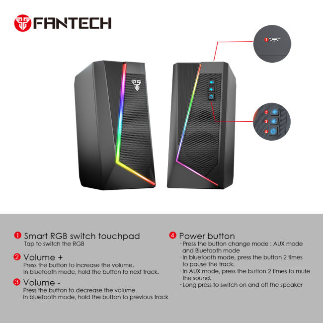 Fantech Colunas Rumble GS204 RGB