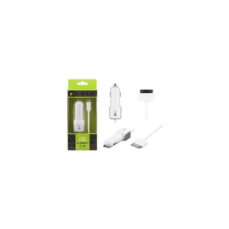 Carregador de Isqueiro 1.0A p/ iPHONE 4/4S Branco - ONE PLUS