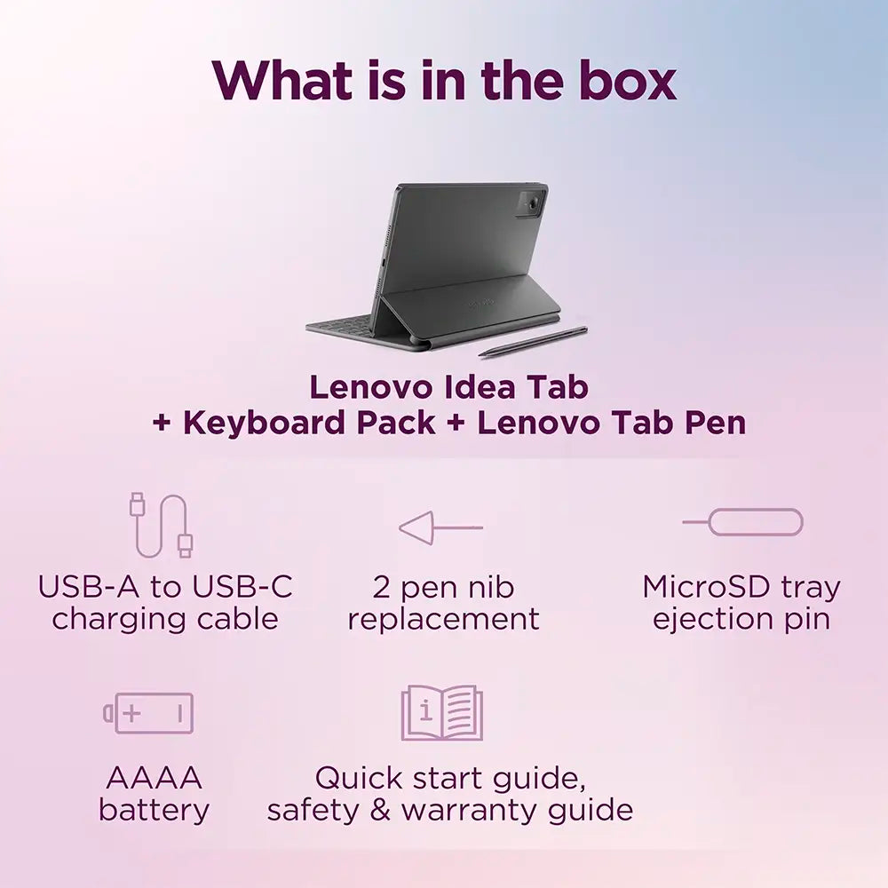 Tablet Lenovo Idea Tab 11" 8GB/256GB Wi-Fi Luna Grey + Lenovo Folio Keyboard + Lenovo Tab Pen (Semi Novo)