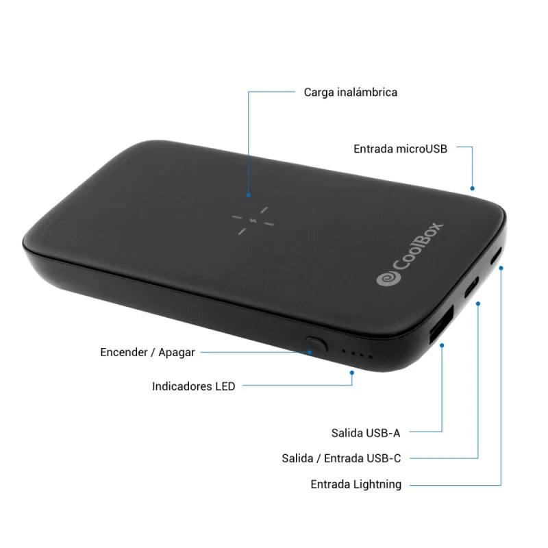 Power Bank 10.000MAH Preta sem fios