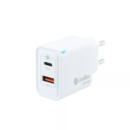 Carregador Coolbox GAN 30W USB-C/USB-A PARED