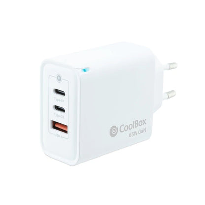 Carregador Coolbox GAN 65W USB-C/USB-C/USB-A PARED
