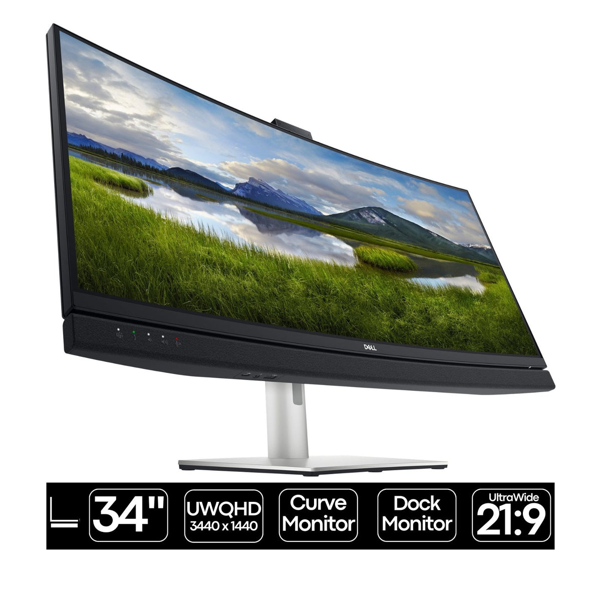 Dell C3422WE | 34″ | 21:9 | IPS | Webcam Speakers | Curve Dock Monitor